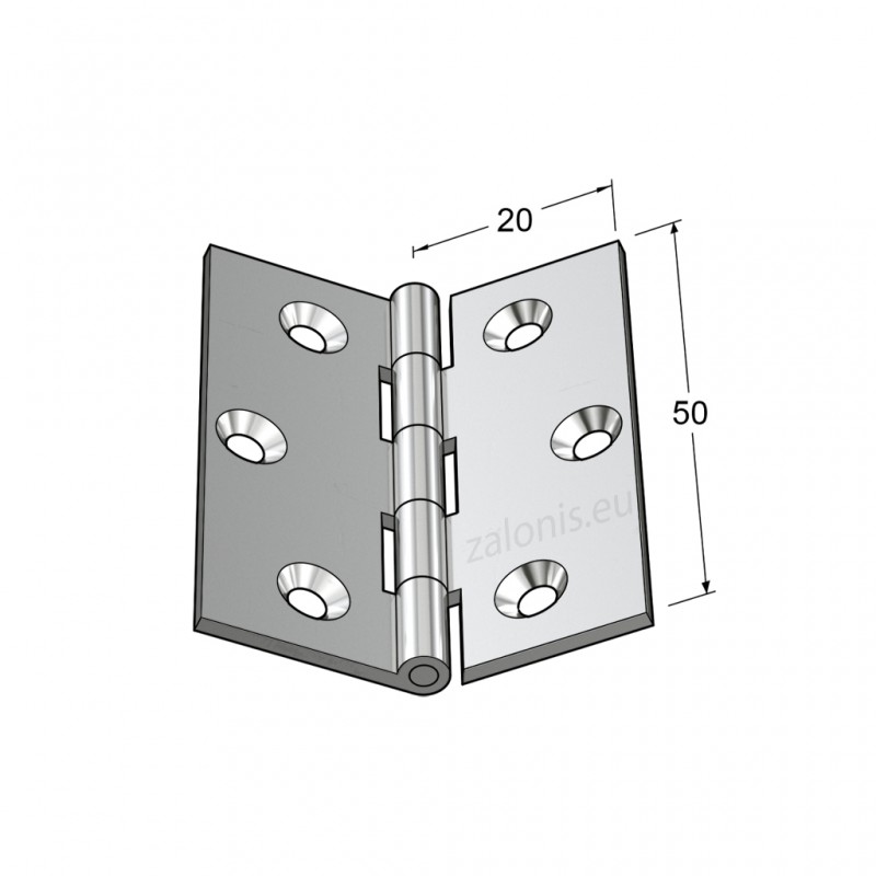 NICKEL PLATED BRASS FLAT HINGE 50x40 ITALY